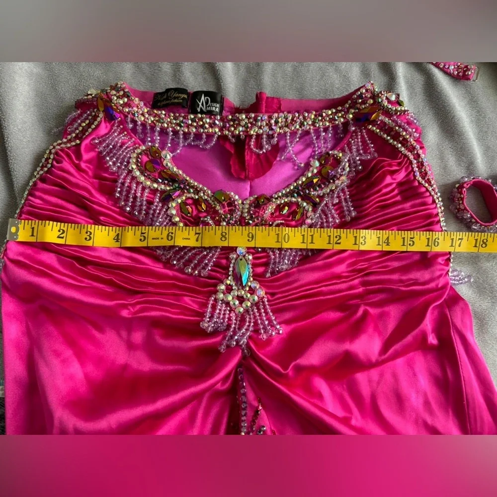 Vibrant Pink Belly Dance Costume - Picture 4 of 7